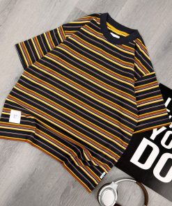 Dark Yellow Black Multicolor Stripe T-Shirt