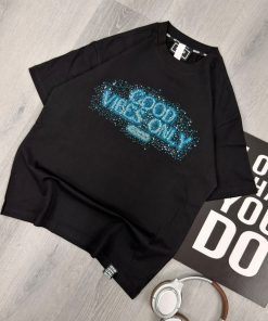 Good Vibes Graphic Black T-Shirt
