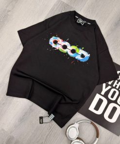 Color Splash Graphic Black T-Shirt