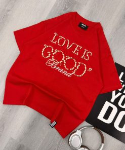 Premium Pearl Logo Red T-Shirt