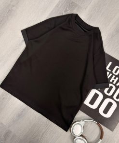 Premium Raglan Crew Neck Black T-Shirt