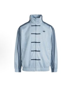 Light Blue Chinese Retro Track Zip-Up Jacket