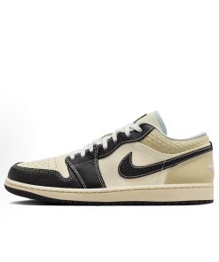 Cream Black Jordan Low Top Basketball Sneakers Casual Streetwear Lifestyle Shoes